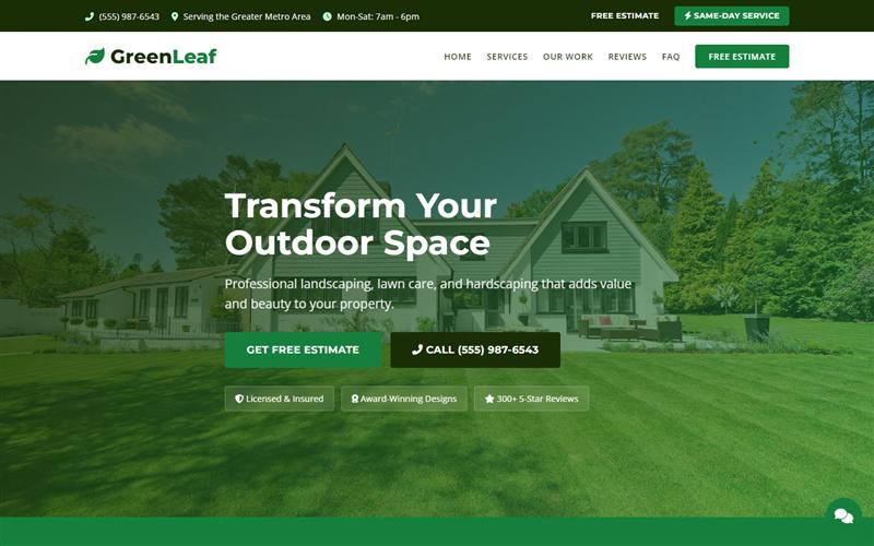 GreenLeaf Landscapes Website
