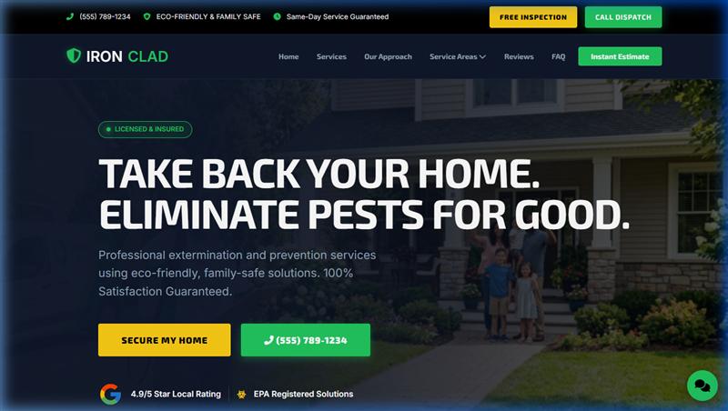 Ironclad Pest Control Website