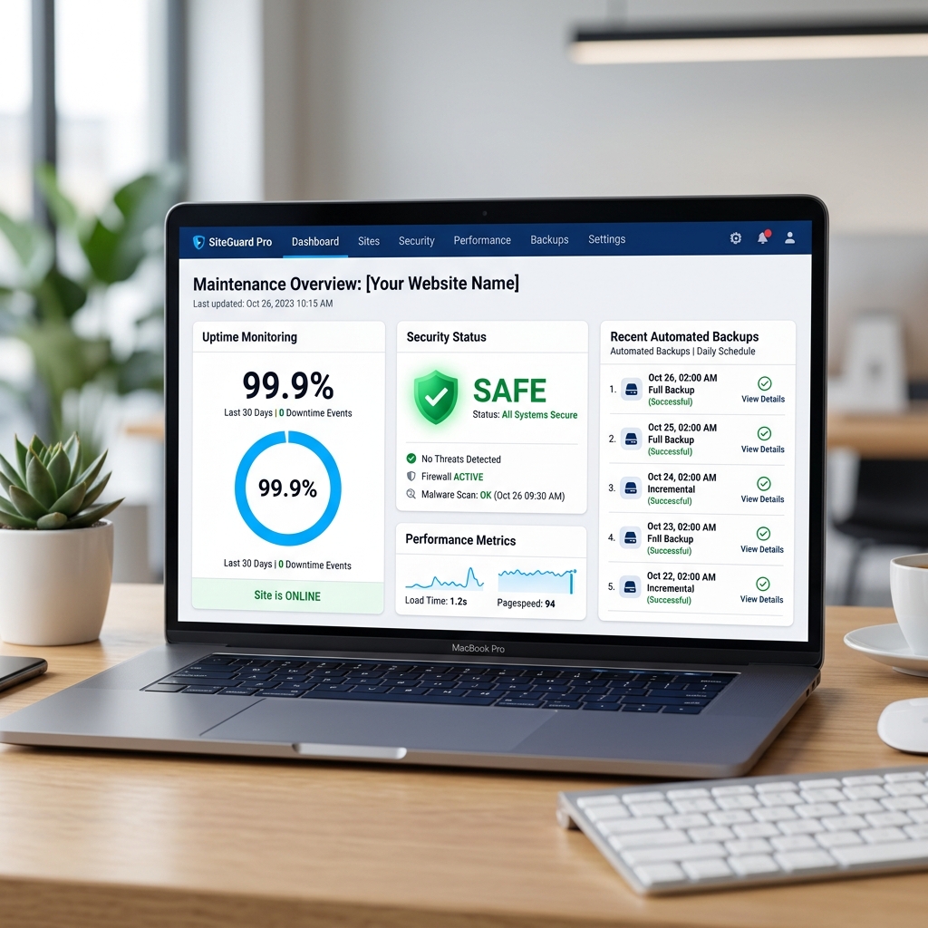 Website Maintenance Dashboard
