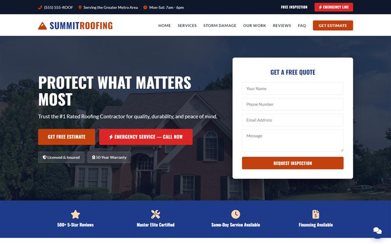Summit Roofing Website